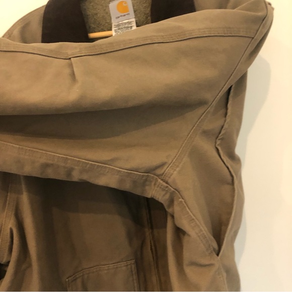 Carhartt Tan Duck Canvas Fleece Lined Heavy Duty Coat RN14806. Sz 2X TALL - Picture 11 of 16